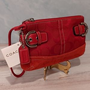 *Rare* Red Coach Signature Soft Duf Wristlet